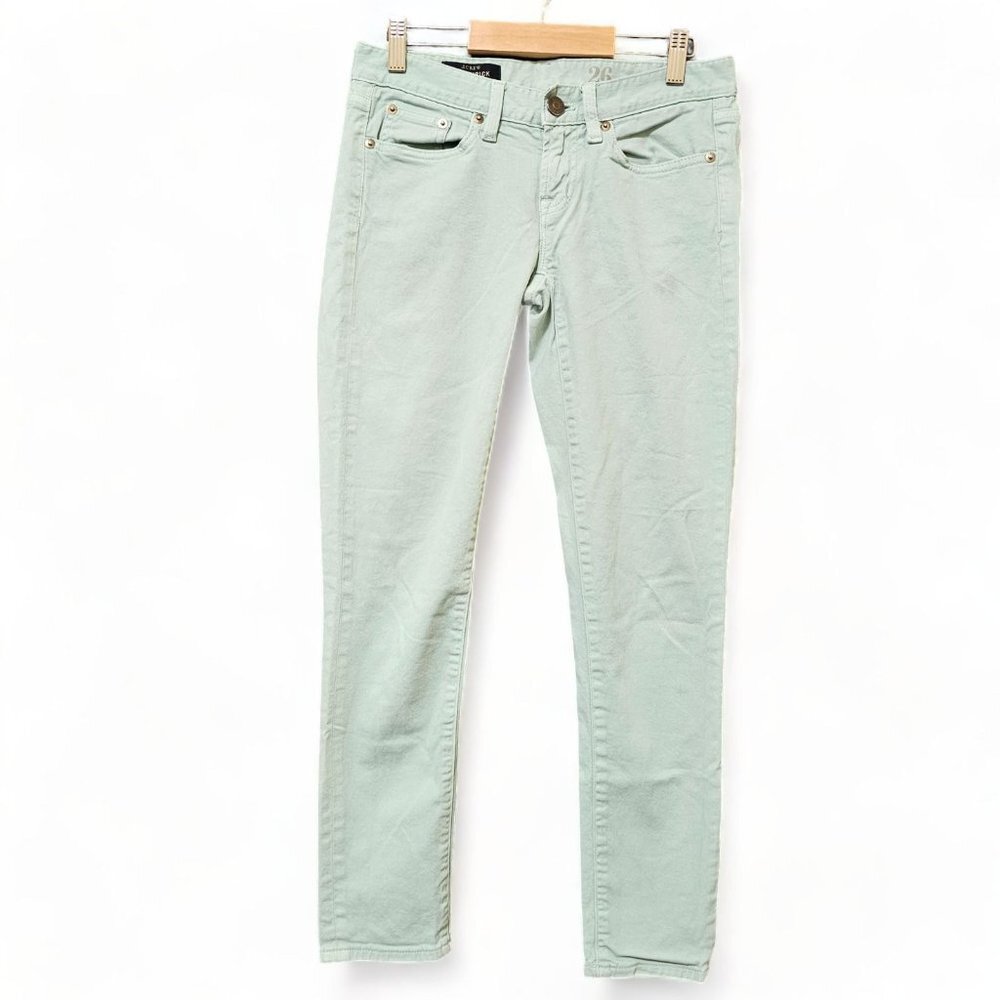 J.Crew Toothpick Ankle Jeans Womens Size 26 Cotton Blend Mint Green Low Rise